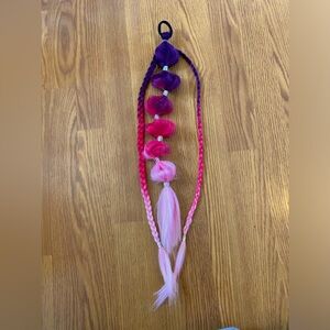 Handmade purple pink ombré hair braid tie